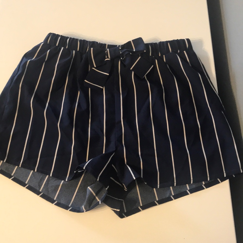 Striped navy and white shorts